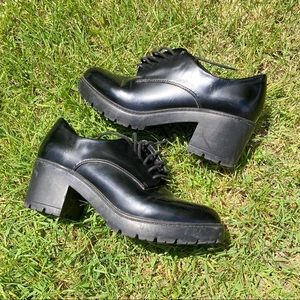 steve madden lace up chunky platform oxford shoes